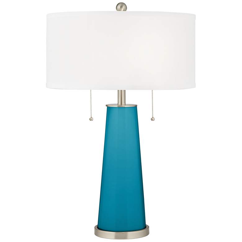 Image 1 Color Plus Peggy 29 3/4" Modern Caribbean Sea Blue Table Lamp