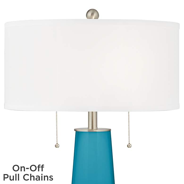 Image 2 Color Plus Peggy 29 3/4 inch Modern Caribbean Sea Blue Table Lamp more views