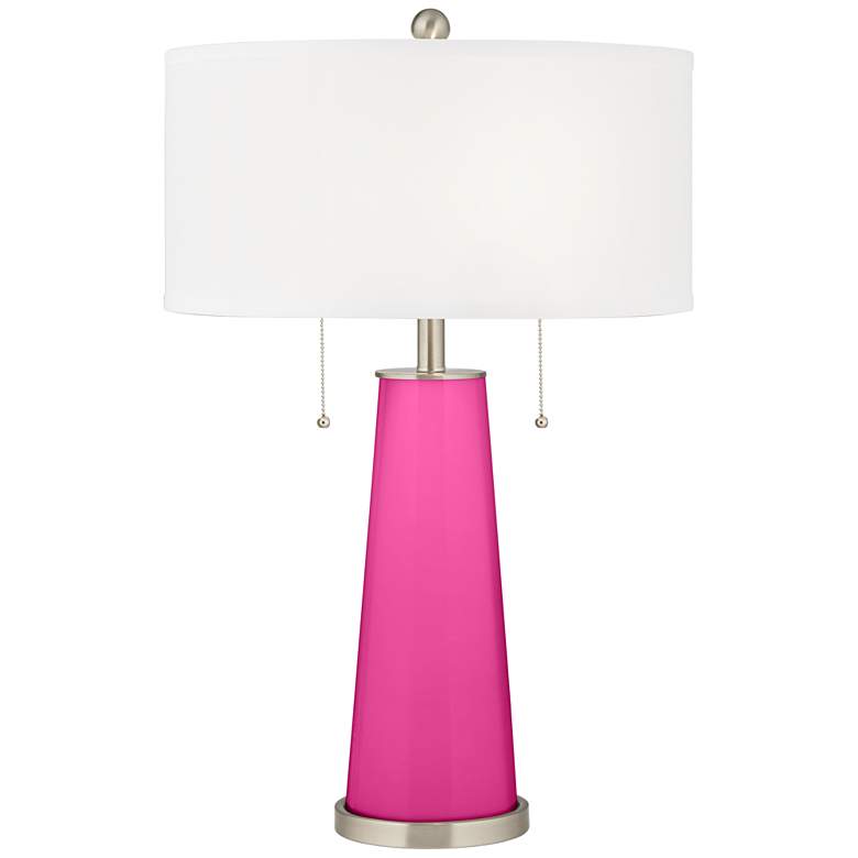 Image 1 Color Plus Peggy 29 3/4" Modern Fuchsia Pink Glass Table Lamp