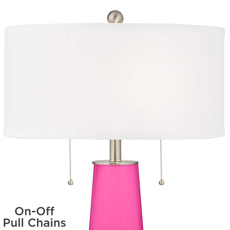 Image 2 Color Plus Peggy 29 3/4" Modern Fuchsia Pink Glass Table Lamp more views