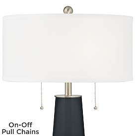 Image2 of Color Plus Peggy 29 3/4" Modern Glass Black of Night Table Lamp more views