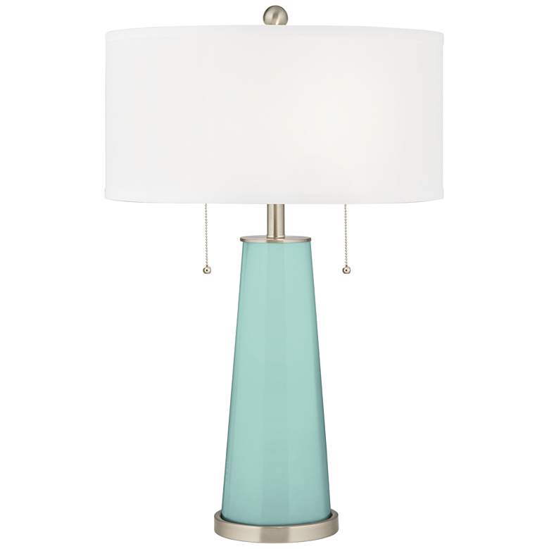 Image 1 Color Plus Peggy 29 3/4 inch Modern Glass Cay Blue Table Lamp