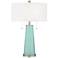 Color Plus Peggy 29 3/4" Modern Glass Cay Blue Table Lamp