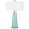 Color Plus Peggy 29 3/4" Modern Glass Cay Blue Table Lamp