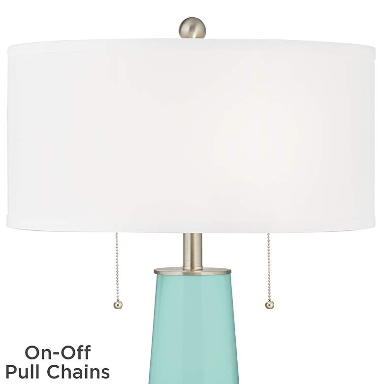 Image 2 Color Plus Peggy 29 3/4 inch Modern Glass Cay Blue Table Lamp more views