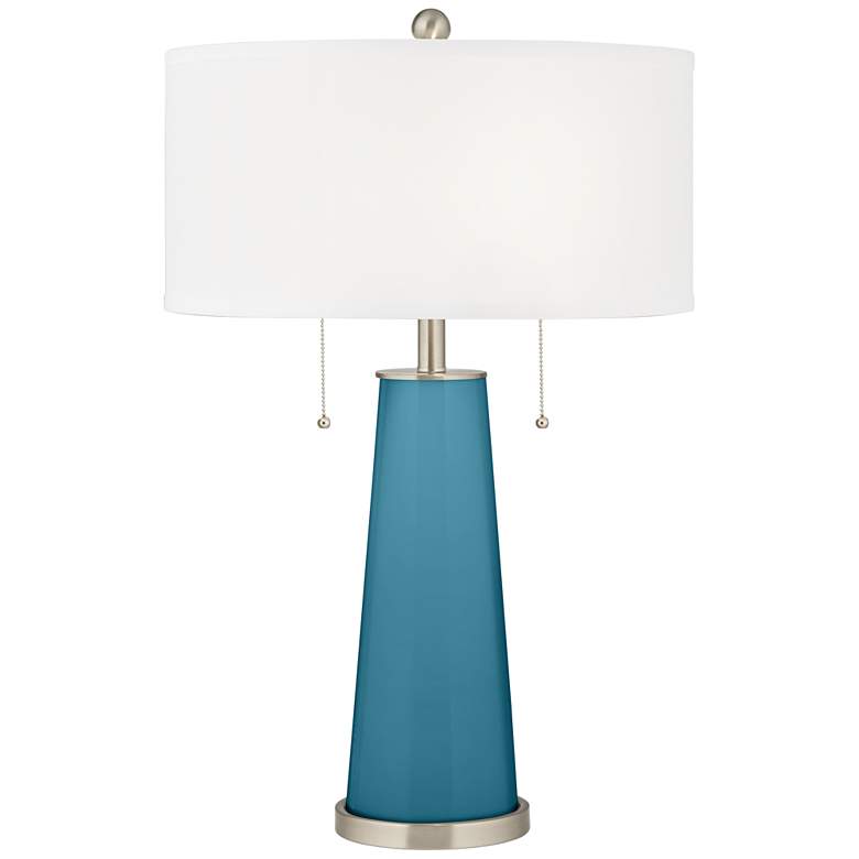Image 1 Color Plus Peggy 29 3/4" Modern Glass Great Falls Blue Table Lamp