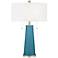 Color Plus Peggy 29 3/4" Modern Glass Great Falls Blue Table Lamp