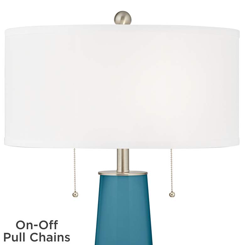 Image 2 Color Plus Peggy 29 3/4" Modern Glass Great Falls Blue Table Lamp more views