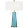 Color Plus Peggy 29 3/4" Modern Glass Nautilus Blue Table Lamp