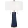 Color Plus Peggy 29 3/4" Modern Glass Naval Blue Table Lamp