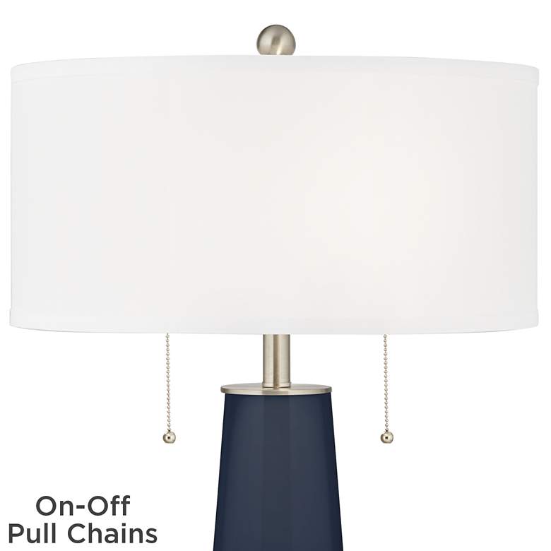 Image 2 Color Plus Peggy 29 3/4" Modern Glass Naval Blue Table Lamp more views