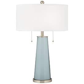 Image1 of Color Plus Peggy 29 3/4" Modern Glass Rain Blue Gray Table Lamp