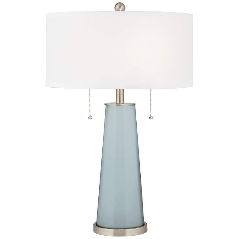 Image 1 Color Plus Peggy 29 3/4 inch Modern Glass Rain Blue Gray Table Lamp