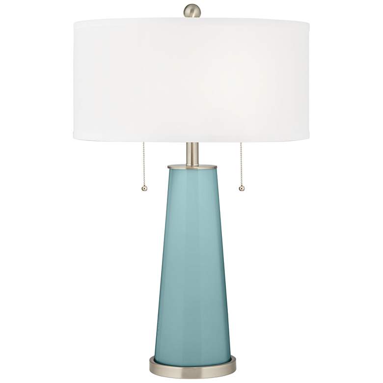 Image 1 Color Plus Peggy 29 3/4" Modern Glass Raindrop Blue Table Lamp