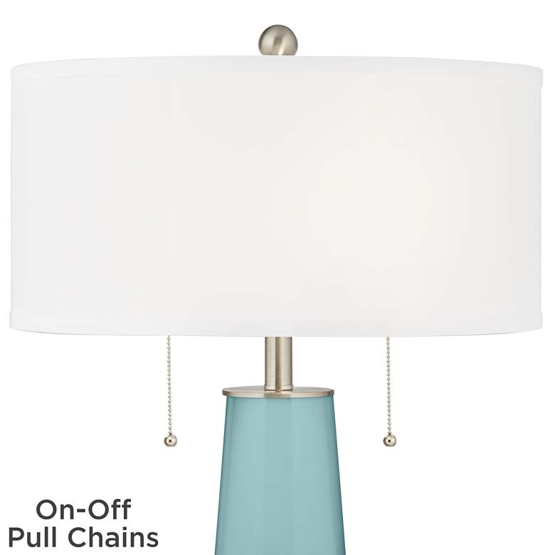 Image 2 Color Plus Peggy 29 3/4" Modern Glass Raindrop Blue Table Lamp more views