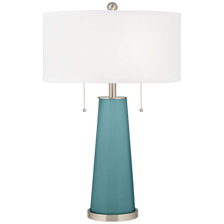 Image 1 Color Plus Peggy 29 3/4 inch Modern Glass Reflecting Pool Blue Table Lamp