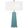 Color Plus Peggy 29 3/4" Modern Glass Reflecting Pool Blue Table Lamp