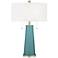 Color Plus Peggy 29 3/4" Modern Glass Reflecting Pool Blue Table Lamp