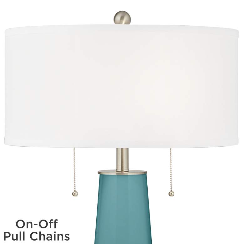 Image 2 Color Plus Peggy 29 3/4" Modern Glass Reflecting Pool Blue Table Lamp more views