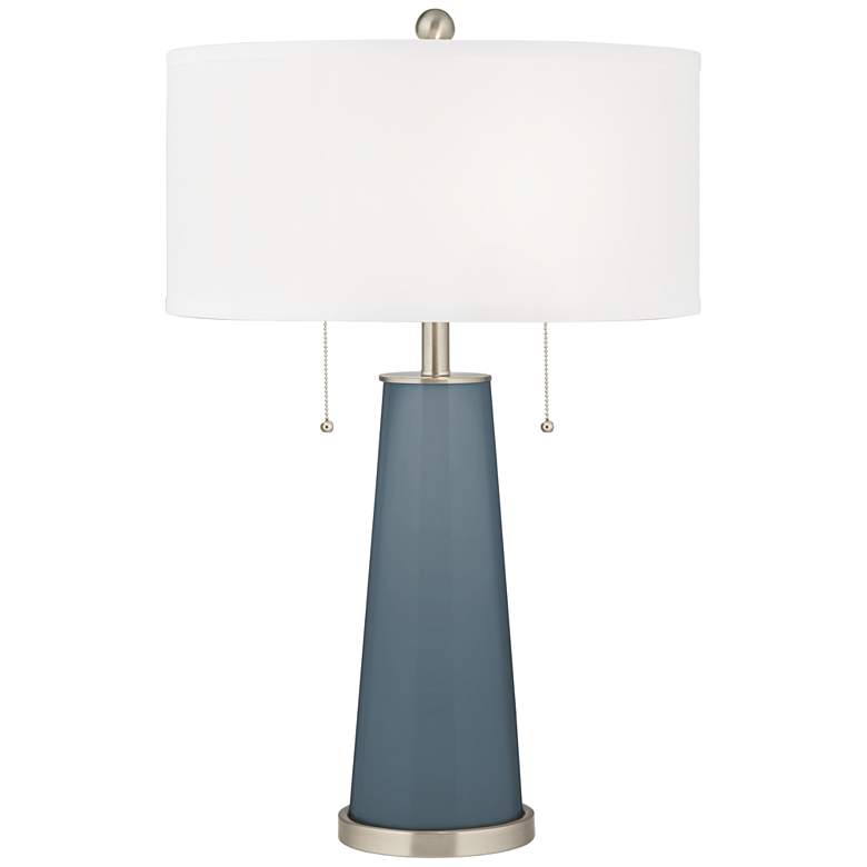 Image 1 Color Plus Peggy 29 3/4" Modern Glass Smoky Blue Table Lamp