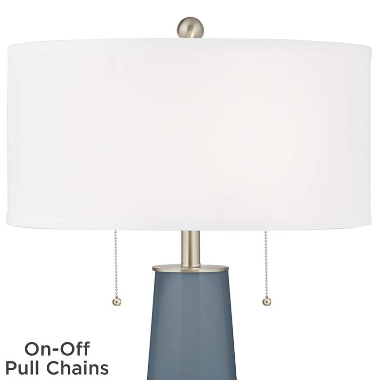 Image 2 Color Plus Peggy 29 3/4" Modern Glass Smoky Blue Table Lamp more views