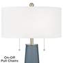 Color Plus Peggy 29 3/4" Modern Glass Smoky Blue Table Lamp