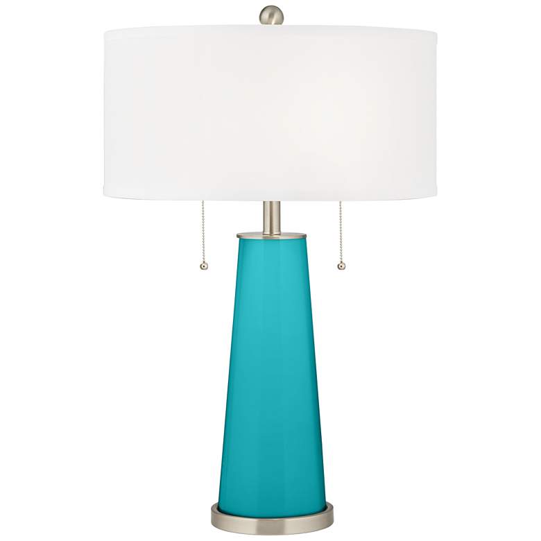 Image 1 Color Plus Peggy 29 3/4 inch Modern Glass Surfer Blue Table Lamp