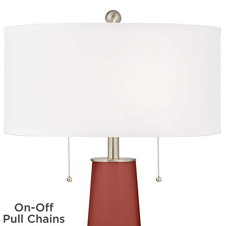 Image 2 Color Plus Peggy 29 3/4" Modern Madeira Red Glass Table Lamp more views