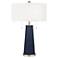 Color Plus Peggy 29 3/4" Modern Naval Blue Table Lamp with USB Dimmer