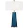 Color Plus Peggy 29 3/4" Modern Oceanside Blue Glass Table Lamp