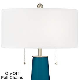 Image2 of Color Plus Peggy 29 3/4" Modern Oceanside Blue Glass Table Lamp more views
