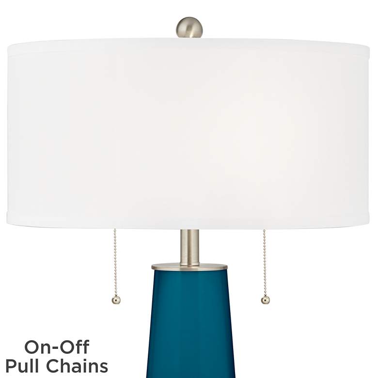 Image 2 Color Plus Peggy 29 3/4 inch Modern Oceanside Blue Glass Table Lamp more views