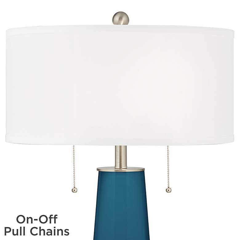 Image 2 Color Plus Peggy 29 3/4 inch Modern Oceanside Blue Glass Table Lamp more views