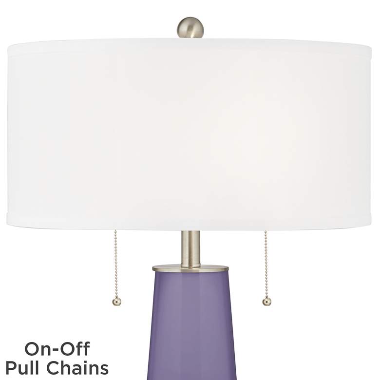 Image 2 Color Plus Peggy 29 3/4" Modern Purple Haze Glass Table Lamp more views