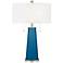 Color Plus Peggy 29 3/4" Mykonos Blue Glass Table Lamp