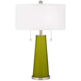 Image1 of Color Plus Peggy 29 3/4" Olive Green Glass Table Lamp