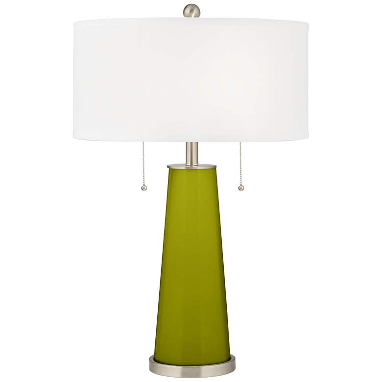 Image 1 Color Plus Peggy 29 3/4" Olive Green Glass Table Lamp