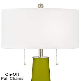 Image2 of Color Plus Peggy 29 3/4" Olive Green Glass Table Lamp more views
