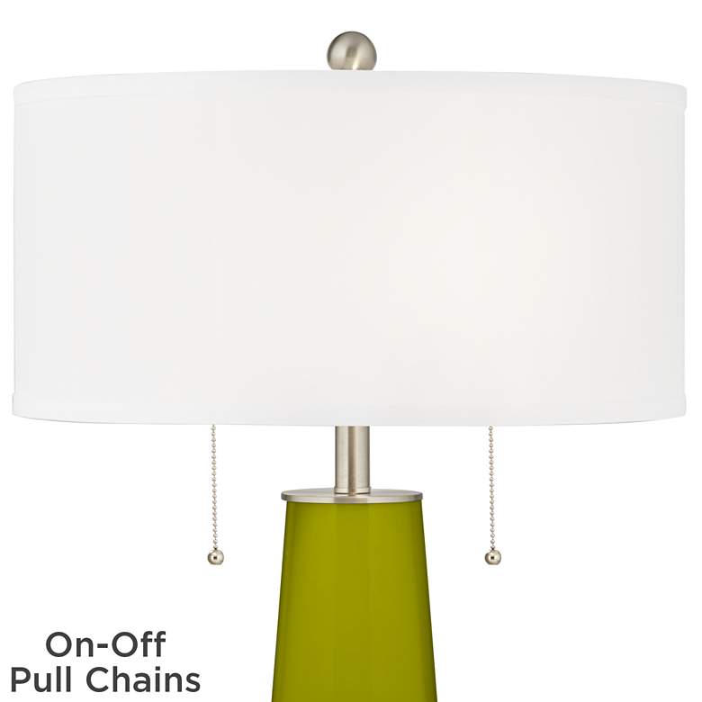 Image 2 Color Plus Peggy 29 3/4" Olive Green Glass Table Lamp more views
