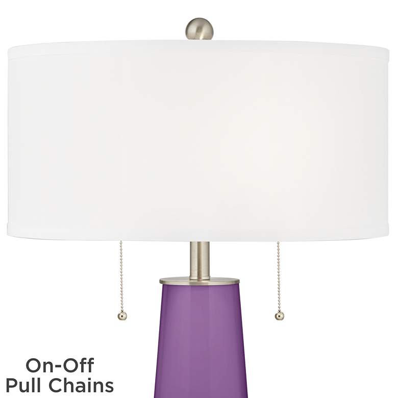 Image 2 Color Plus Peggy 29 3/4" Passionate Purple Glass Table Lamp more views