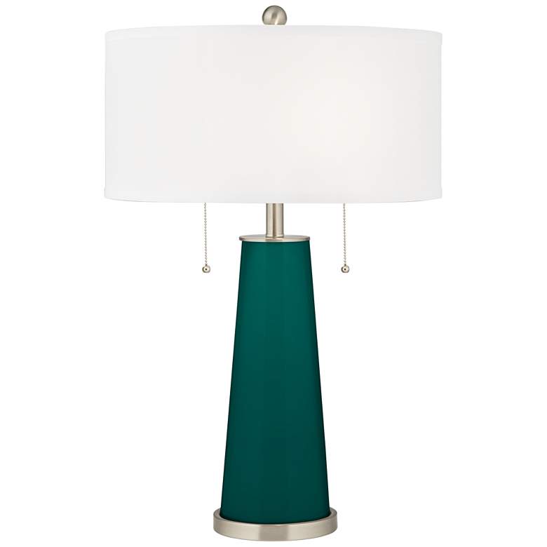 Image 1 Color Plus Peggy 29 3/4" Peacock Blue Glass Table Lamp