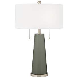 Image1 of Color Plus Peggy 29 3/4" Pewter Green Glass Table Lamp