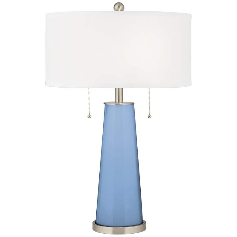 Image 1 Color Plus Peggy 29 3/4 inch Placid Blue Glass Table Lamp