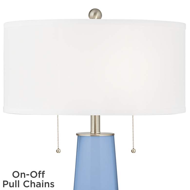 Image 2 Color Plus Peggy 29 3/4" Placid Blue Glass Table Lamp more views
