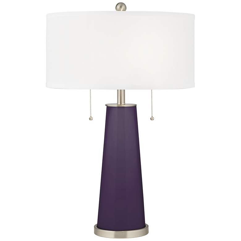 Image 1 Color Plus Peggy 29 3/4 inch Quixotic Plum Purple Glass Table Lamp