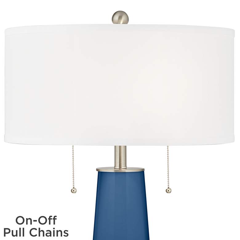 Image 2 Color Plus Peggy 29 3/4" Regatta Blue Glass Table Lamp more views