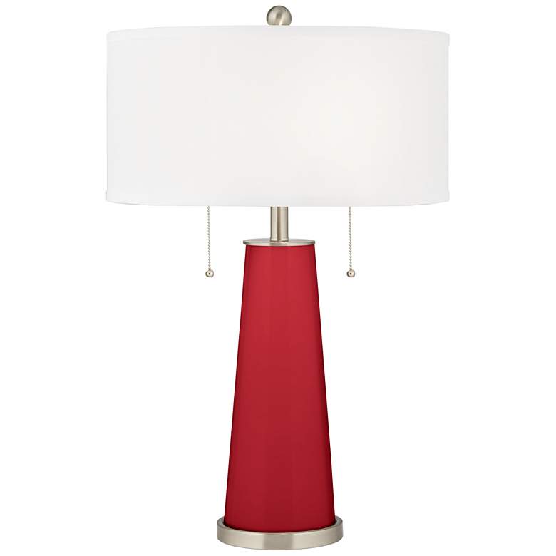 Image 1 Color Plus Peggy 29 3/4" Ribbon Red Glass Table Lamp