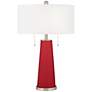 Color Plus Peggy 29 3/4" Ribbon Red Glass Table Lamp