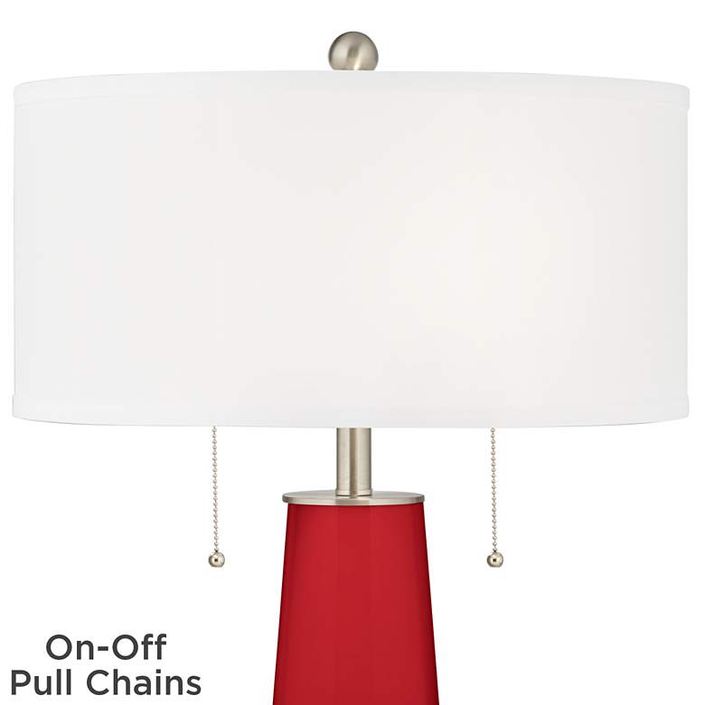Image 2 Color Plus Peggy 29 3/4" Ribbon Red Glass Table Lamp more views