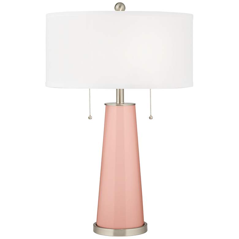 Image 1 Color Plus Peggy 29 3/4 inch Rose Pink Glass Table Lamp